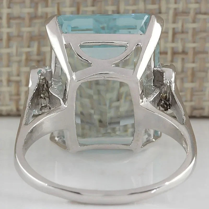 Natural Aquamarine Engagement Ring