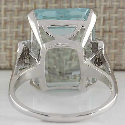 Natural Aquamarine Engagement Ring