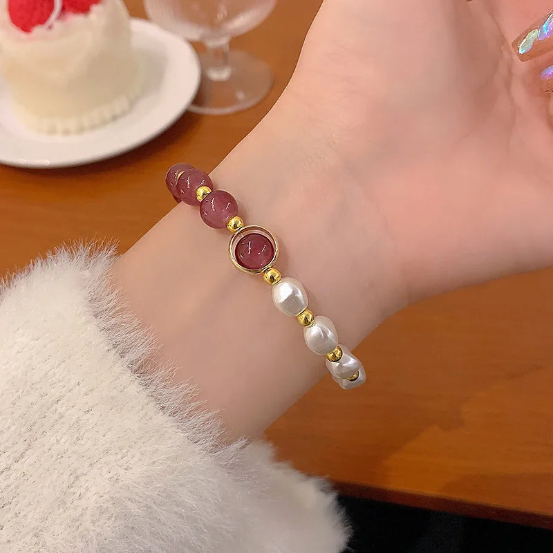 Opal Stone Love Heart Bracelet