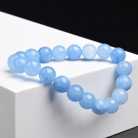 Natural Aquamarine Quartz Beaded Bracelet