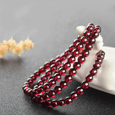 January's Deep Red Garnet Healing Energy Bracelet