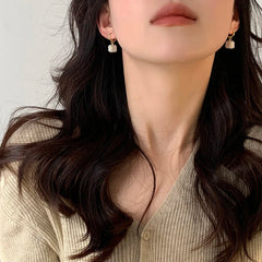 Premium Pearl Stereoscopic Square Pendant Earrings 2025 New Fashion Jewelry For Women‘s Eardrop party Girl’s Luxury Accessories
