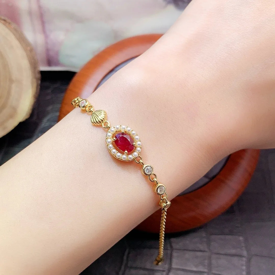 Exquisite Design Ruby Bracelet Sophisticated Women’s Fashion Jewelry Luxury Gift Wear