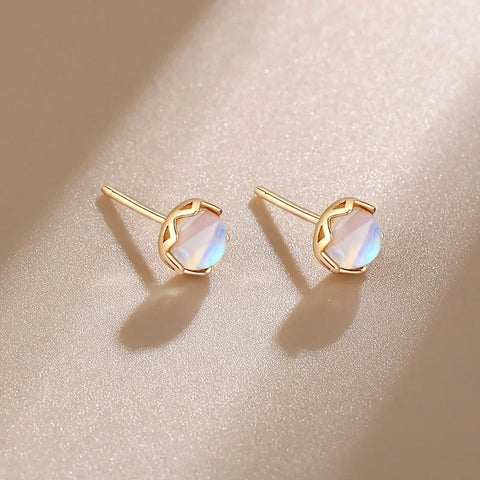 Mini Moonstone Stud Earrings