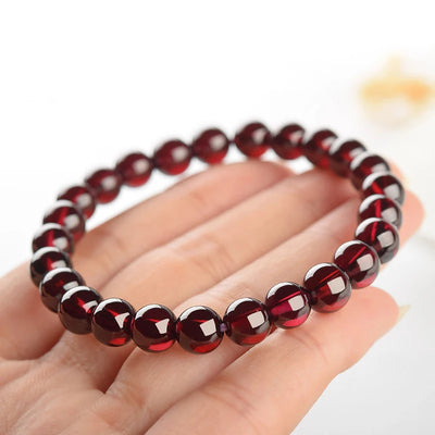January's Deep Red Garnet Healing Energy Bracelet
