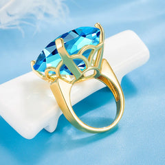 WOSIKATE Square Sapphire Rings For Women Silver 925 Jewelry Trendy Gold Plated Wedding Jewelry With Gemstones Female Ring Gifts