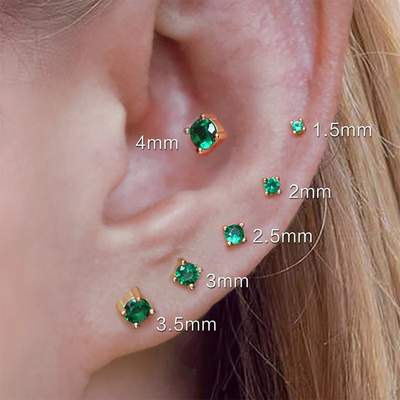 Emerald Green Stud Earrings