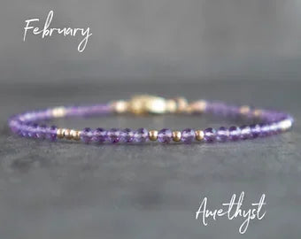 Minimalist Anti-Anxiety Amethyst & Gold-Fill Bracelet