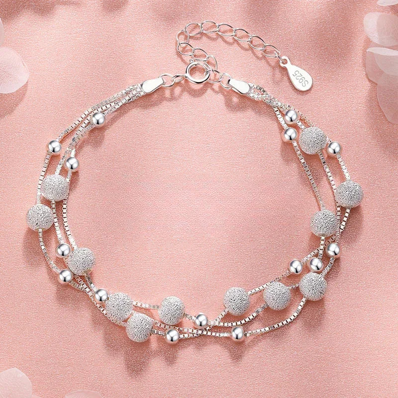 New 925 Sterling Silver Bracelet Pearls Knots Bracelet for Women Fashion Heart Pearls Bracelet  Luxury Jewelry Accessories Gift