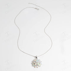 Luxury 4.2ct opal pendant 45cm necklace Pure 925 Silver natural ethiopia gemstones fine jewelry for women anniversary party gift