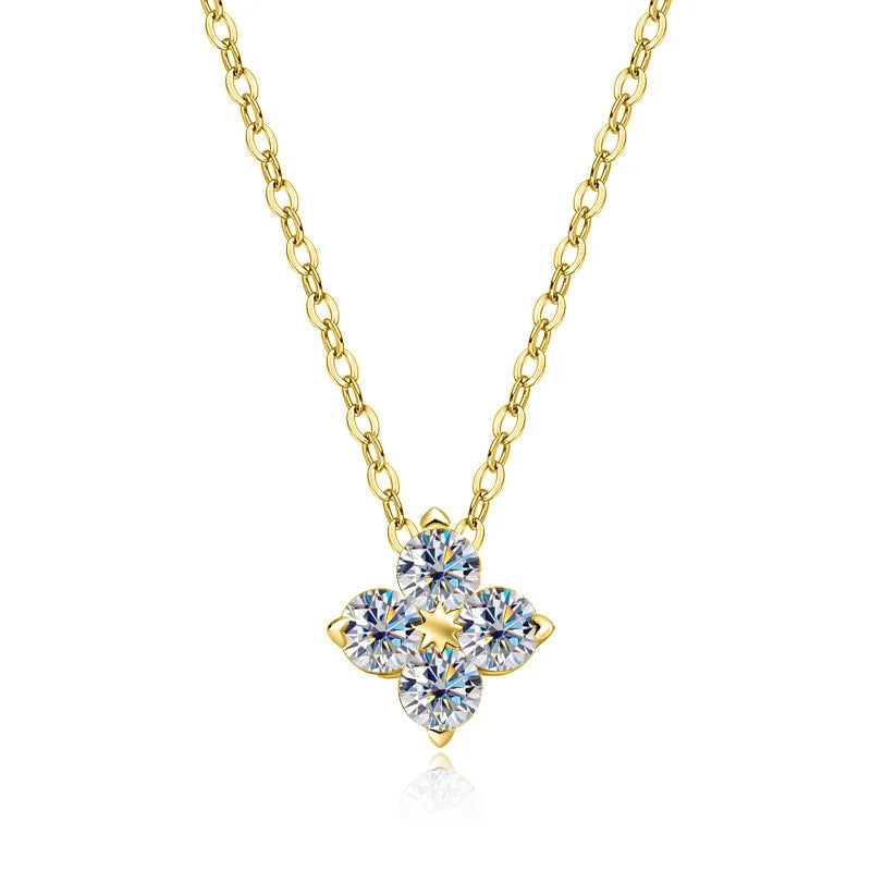 Diamond Cluster Flower Pendant Necklace for Aries