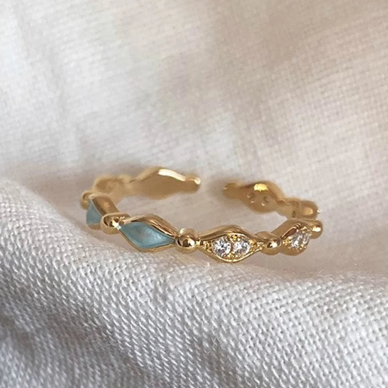 PANJBJ 925 Sterling Silve Moonstone Irregular Ring for Women Party Gift Adjustabler Personality Korean Dropshipping
