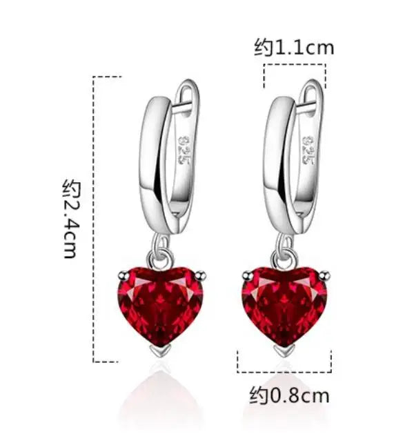 Red Garnet Gemstone Silver Stud Earrings for Capricorn