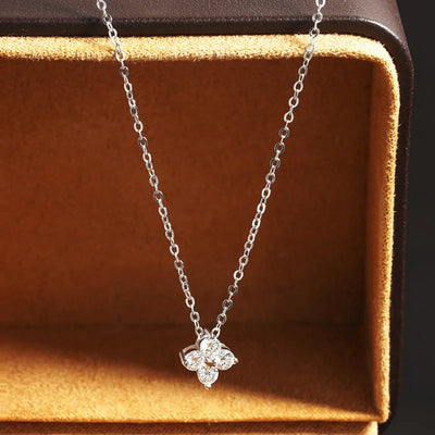 Diamond Cluster Flower Pendant Necklace for Aries