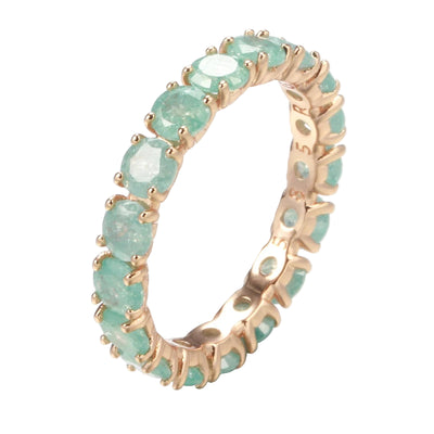 Kinel New Emerald Round Cut Zircon Ring for Women Luxury 585 Rose Gold Promise Ring Wedding Band Jewelry Valentine's Day Gifts