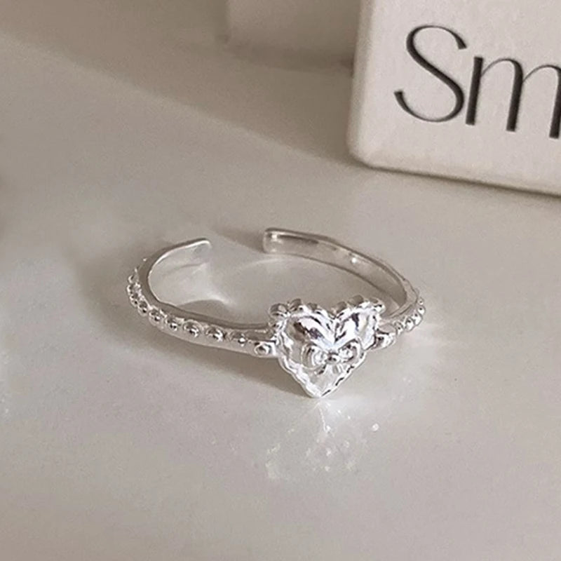 PANJBJ 925 Sterling Silve Moonstone Irregular Ring for Women Party Gift Adjustabler Personality Korean Dropshipping