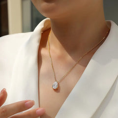 Color Moissanite Diamond Pendant for Women 925 Silver Plated 18k Rose Gold Chain Necklace GRA