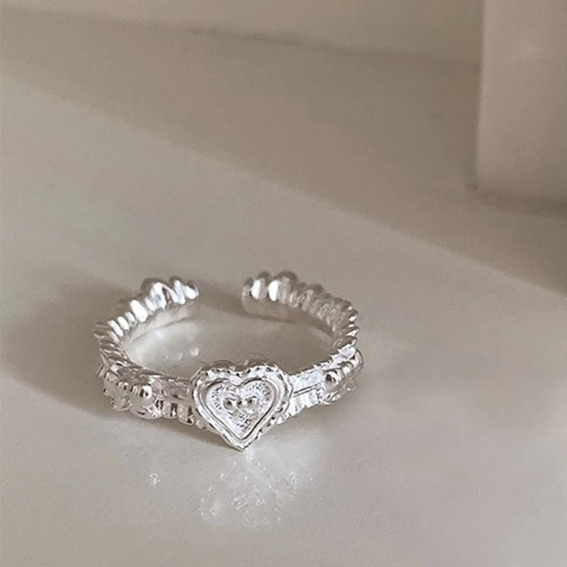 PANJBJ 925 Sterling Silve Moonstone Irregular Ring for Women Party Gift Adjustabler Personality Korean Dropshipping