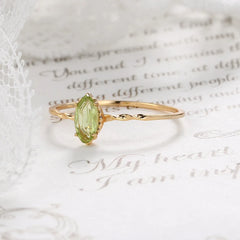 LAMOON August Birthstone Natrual Peridot Ring For Women Gemstone Ring 925 Sterling Silver Gold Plated Fine Jewelry Accessories