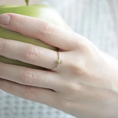 LAMOON August Birthstone Natrual Peridot Ring For Women Gemstone Ring 925 Sterling Silver Gold Plated Fine Jewelry Accessories