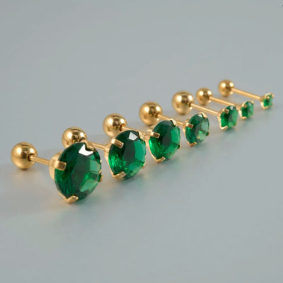 Emerald Green Stud Earrings