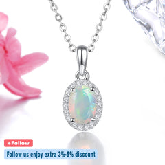 Natural Opal Sterling Silver Pendants 0.4 Carats Genuine Gemstone Women Classic Fine Jewelrys S925 Daily Style Birthday Gifts