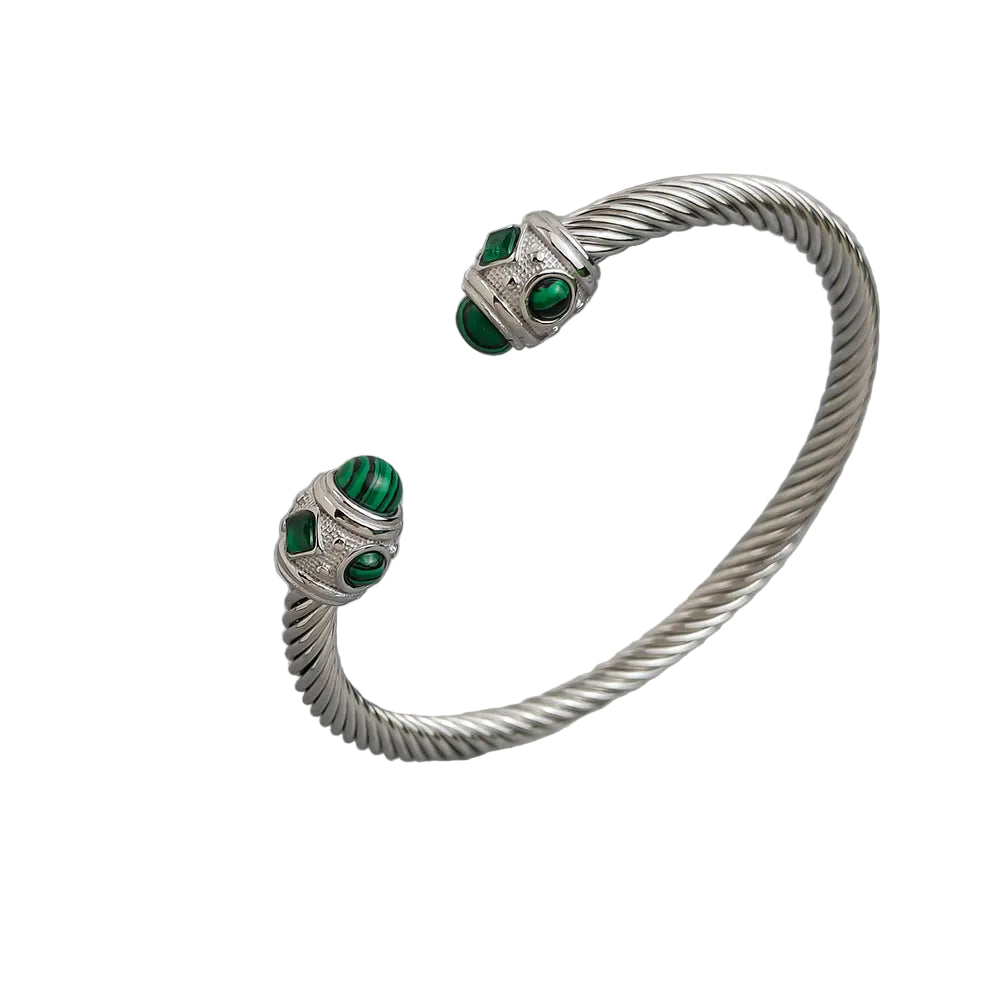 Original steel wire twist sapphire stainless steel women's bracelet, waterproof and rust-free, couple bracelet