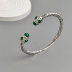 Original steel wire twist sapphire stainless steel women's bracelet, waterproof and rust-free, couple bracelet