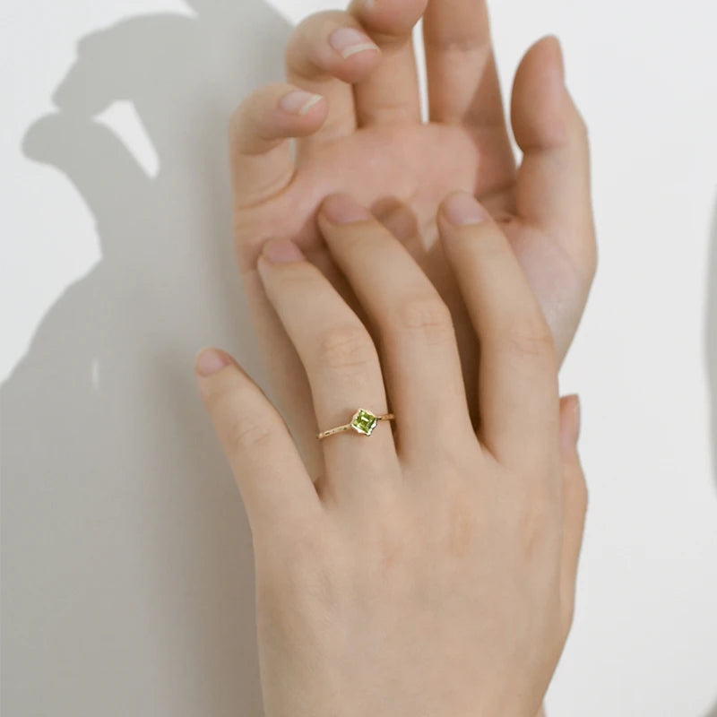Adjustable Green Peridot Ring