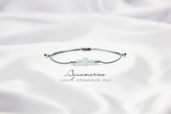 Aquamarine March Birthstone Crystal Women's Bohemian Blue Stone Bracelet