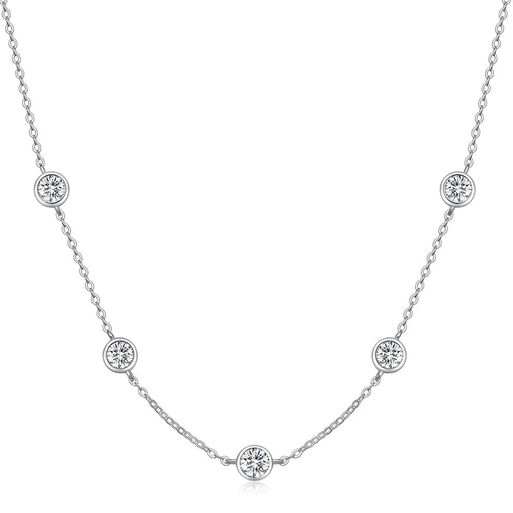 Moissanite Necklace Certified Original 18k Gold Plated 925 Silver Diamond Choker Chain for Women Jewelry GRA