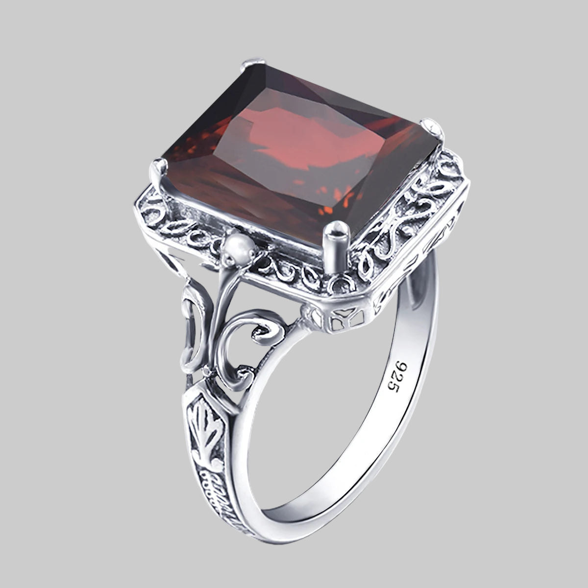 Szjinao Amethyst Ring Vintage Gemstone Ring 925 Sterling Silver For Woman Man Birthday Party Anniversary Gift Trend Fine Jewelry