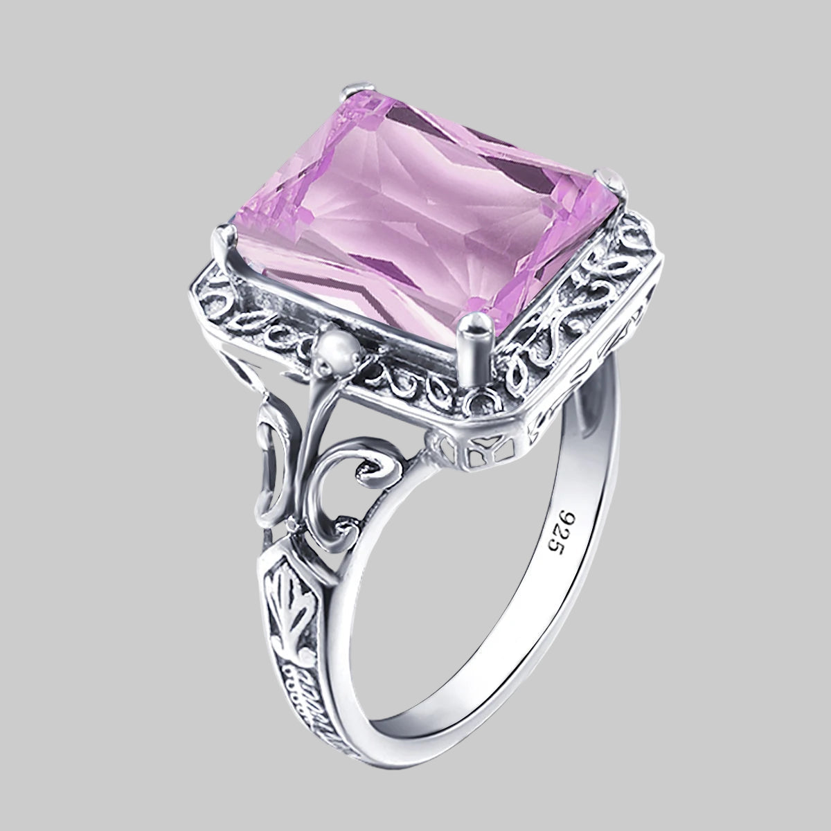 Szjinao Amethyst Ring Vintage Gemstone Ring 925 Sterling Silver For Woman Man Birthday Party Anniversary Gift Trend Fine Jewelry