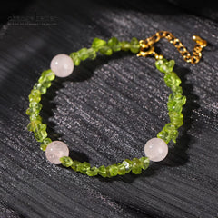 Natural Peridot Olivine Chip Stone Chain Bracelet Women Fashion Gemstone Classic Adjustable Reiki Healing Bracelets Friendship