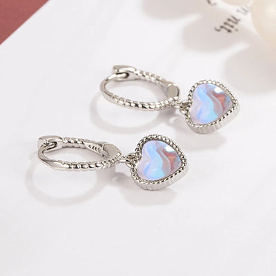 ANENJERY Moonstone Pearl Pendant Hoop Earrings For Women Fashion Jewelry Niche Girls Gifts Party Earring