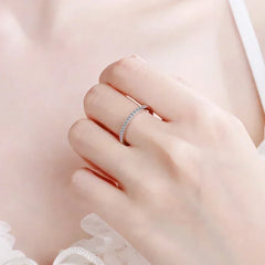 Sterling Silver with White Gold Plated Lab Diamond Eternity Band Engagement Wedding Rings for Women