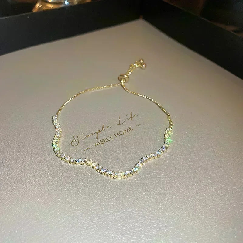 Exquisite Opal Tulip Zircon Bracelet for Women Fashionable Personalized Daily Accessory Party Jewelry Birthday Anniversary Gifts