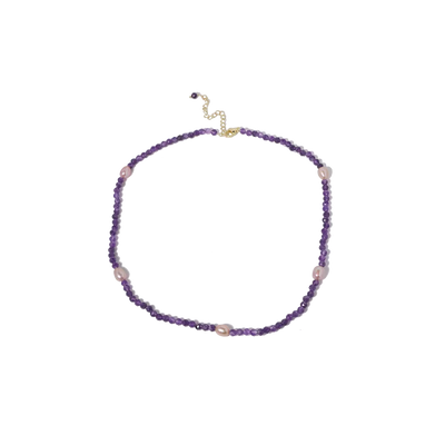 Korean Style Amethyst Women Birthstone Necklace