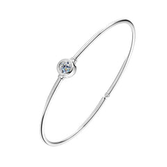 Moissanite Diamond Solitaire Bangle Bracelet for Aries