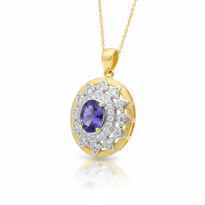 Large Tanzanite Pendant Necklace