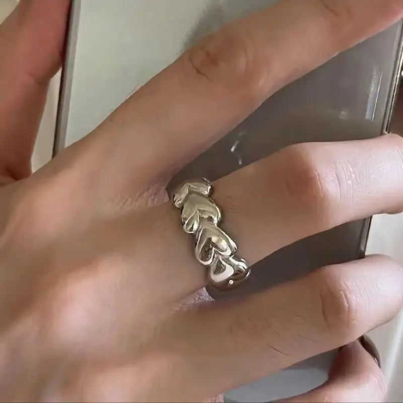 PANJBJ 925 Sterling Silve Moonstone Irregular Ring for Women Party Gift Adjustabler Personality Korean Dropshipping
