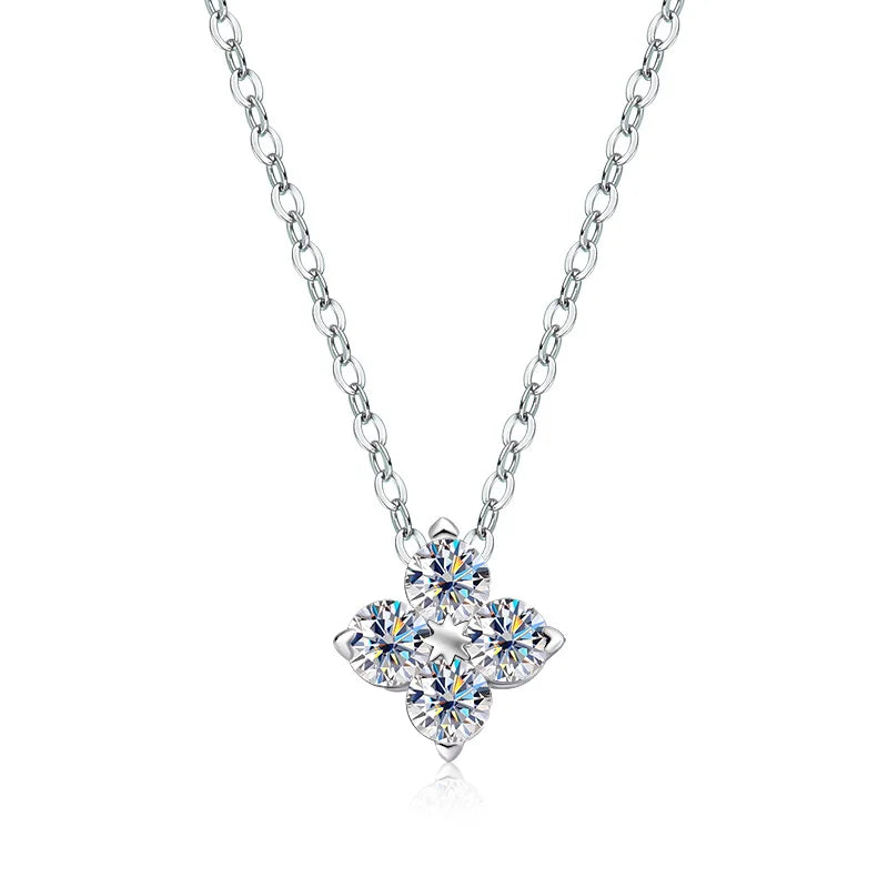 Diamond Cluster Flower Pendant Necklace for Aries