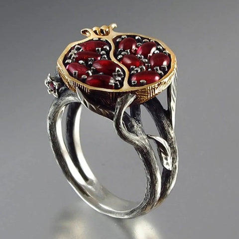 Vintage Fruit Fresh Red Garnet Ring