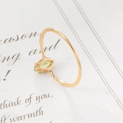 LAMOON August Birthstone Natrual Peridot Ring For Women Gemstone Ring 925 Sterling Silver Gold Plated Fine Jewelry Accessories