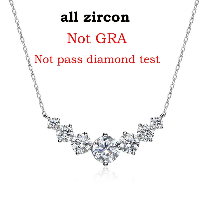 Moissanite Necklace for Women Smile Princesses Sparkling Diamond Pendant S925 Sterling Silver Plated PT950