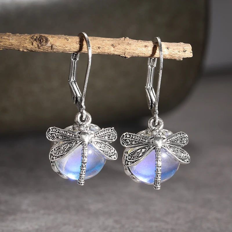 Vintage Bronze Dragonfly Earrings