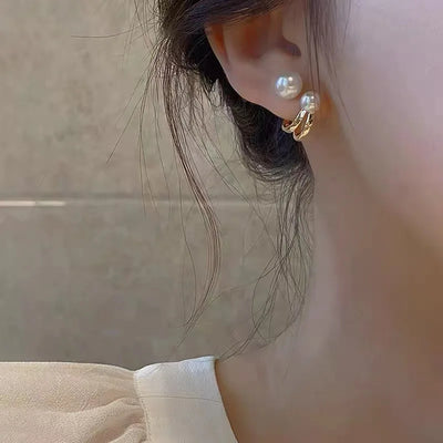 Irregular Design Pearl Stud Earrings