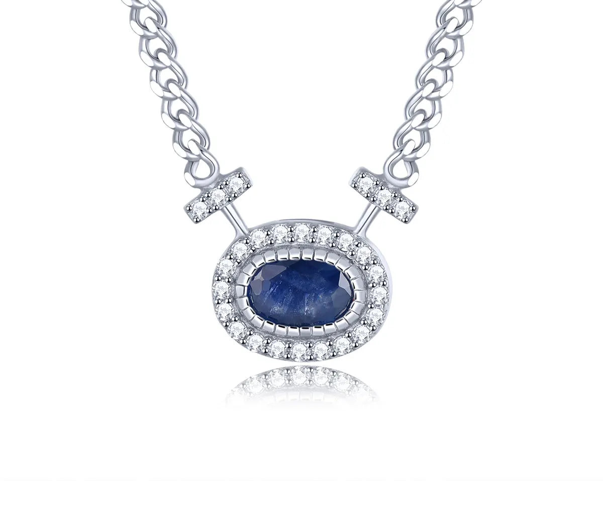 Natural Blue Sapphire Silver Necklace 0.8 Carats Genuine Precious Gemstone S925 Exquisite Romantic Fine Jewelrys Birthday Gifts