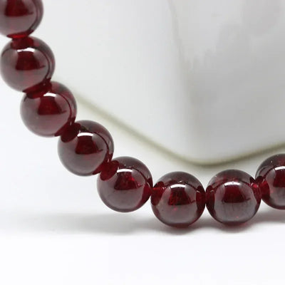 Natural Garnet Gemstone Beaded Bracelet
