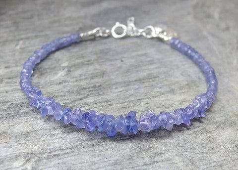 Tanzanite Crystal Beaded Bracelet